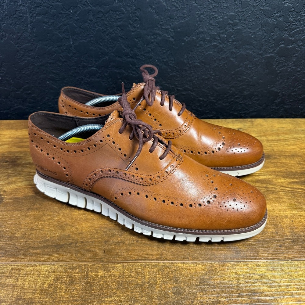 Cole Haan ZeroGrand C14493 British Tan Leather Wingtip Oxford Mens 11M